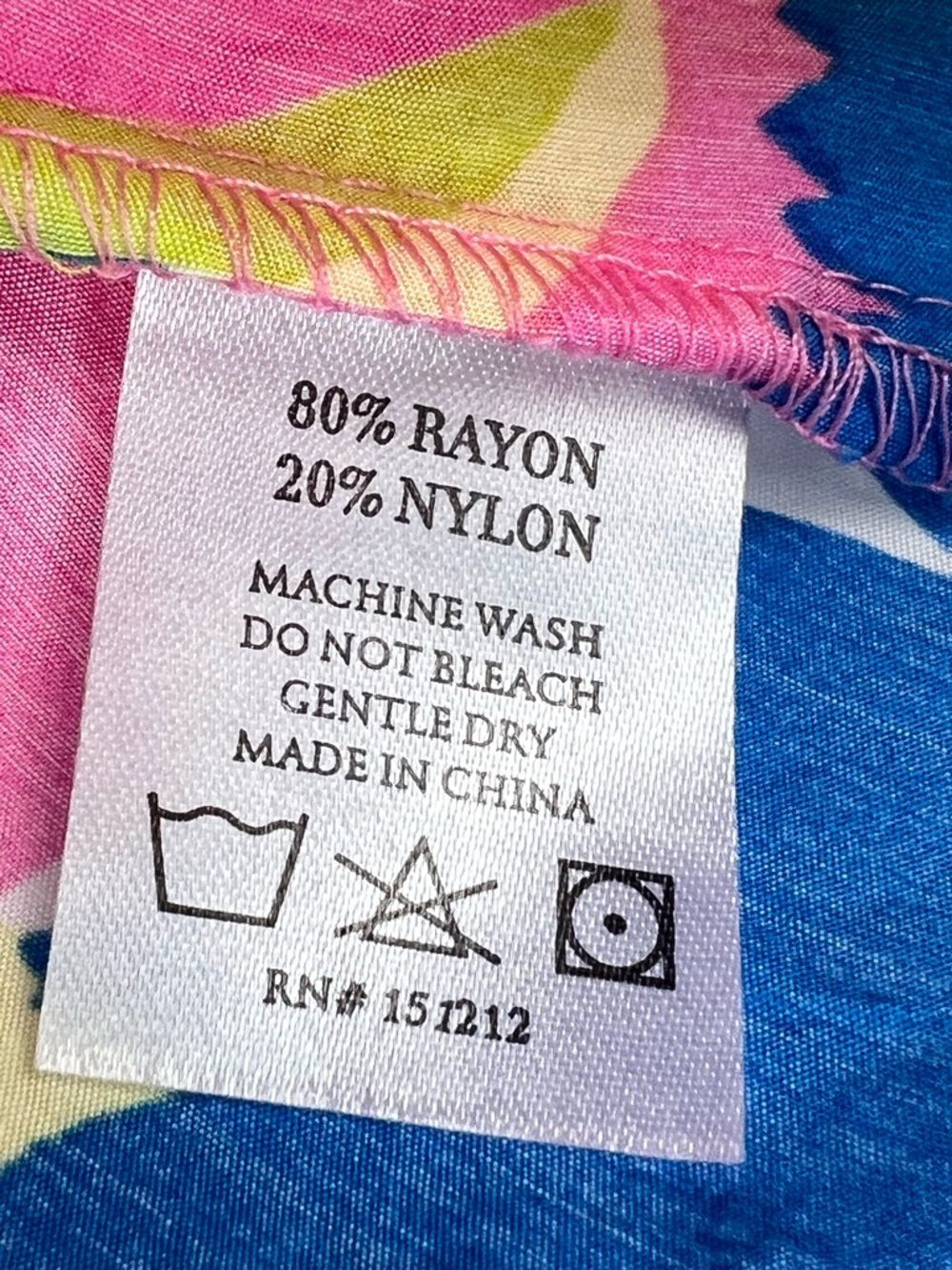 NWT Michelle McDowell Malia Sea FLower Pink Blouse Sz L Colorful Spring Casual - Picture 13 of 13